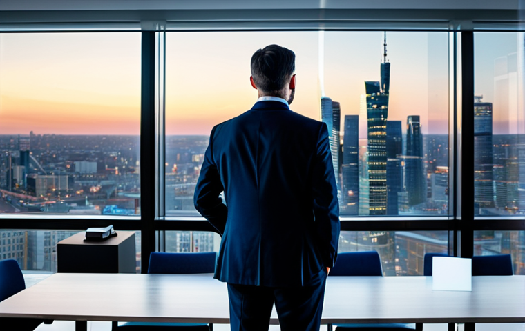 A professional Polish data analyst, fully clothed in a modest business suit, stands in a sophisticated, modern office, deeply focused on a translucent holographic interface displaying complex data visualizations and predictive analytics generated by an advanced AI. The analyst's posture is natural and engaged, emphasizing enhanced cognitive processes and strategic decision-making. The background features a large, modern window overlooking a city skyline at dusk, with ambient professional lighting. The scene highlights the powerful synergy between human intelligence and AI for deep understanding and decision optimization. This image exemplifies high-quality professional photography with perfect anatomy, correct proportions, natural pose, well-formed hands, proper finger count, and natural body proportions, ensuring it is safe for work, appropriate content, and fully clothed.
